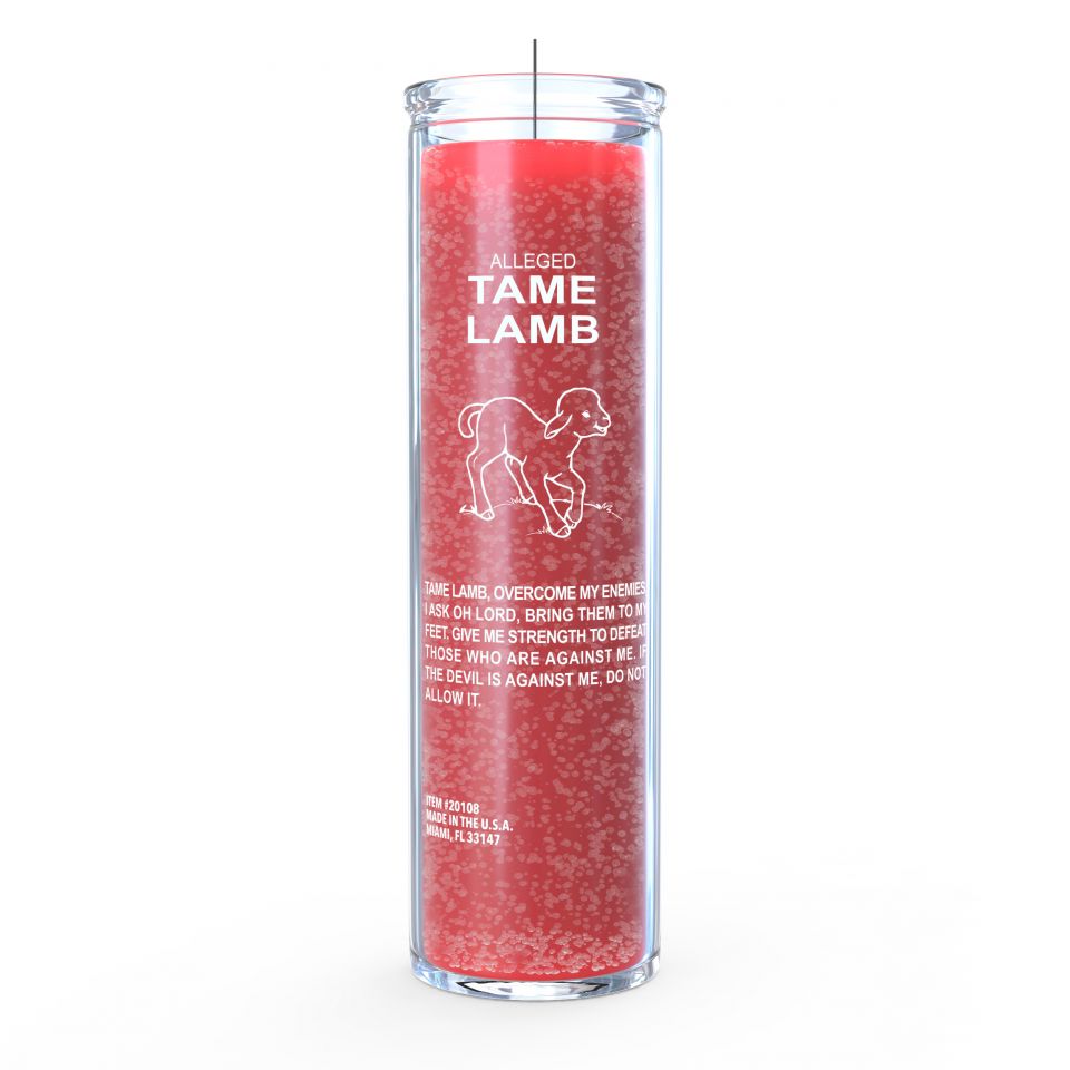 Tame Lamb (Corderito Manso) 7 Day Candle, Red