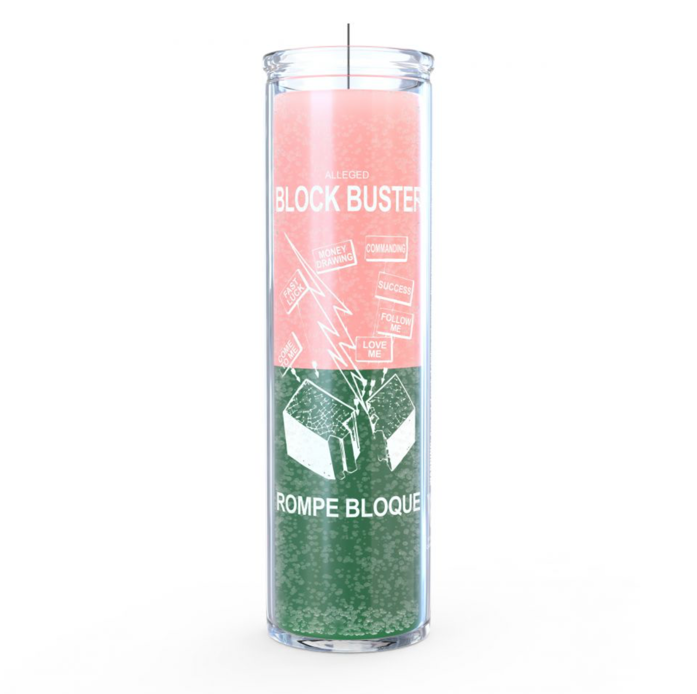 Block Buster 7 Day Candle, Pink/Green