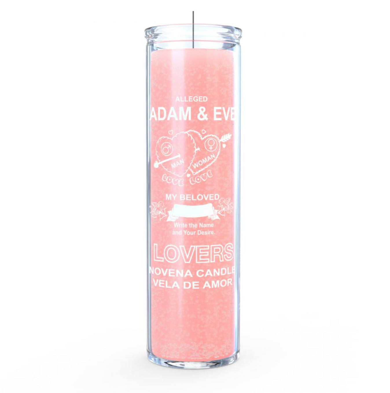 Adam & Eve 7 Lovers Day Candle, Pink