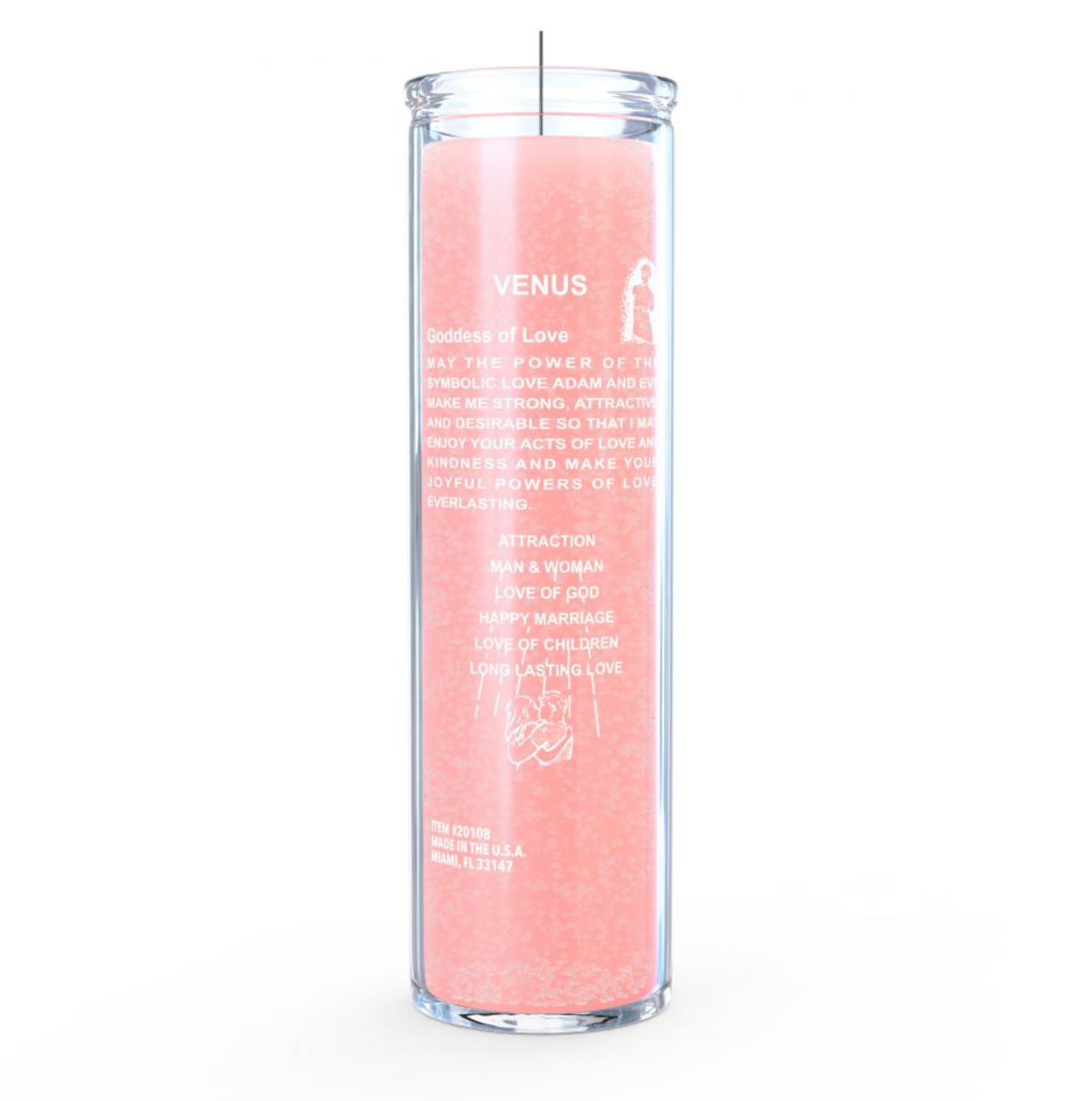 Adam & Eve 7 Lovers Day Candle, Pink