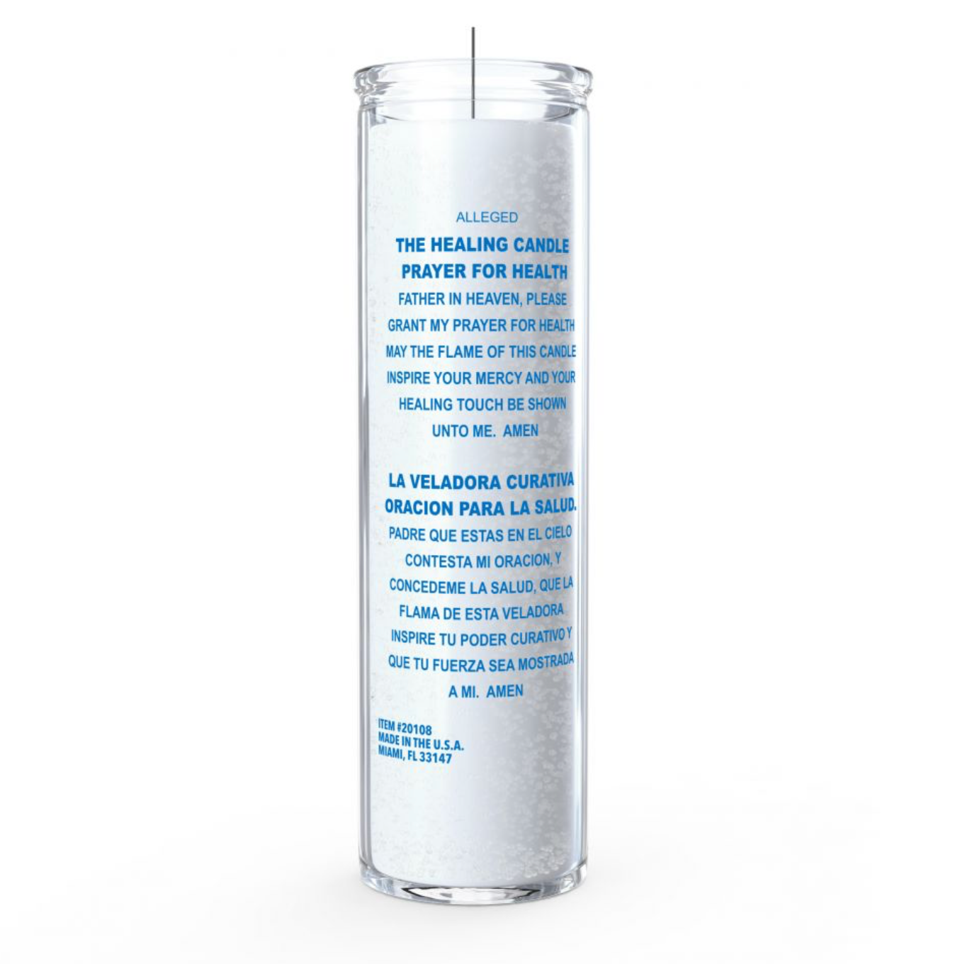 Health (Salud) 7 Day Candle, White