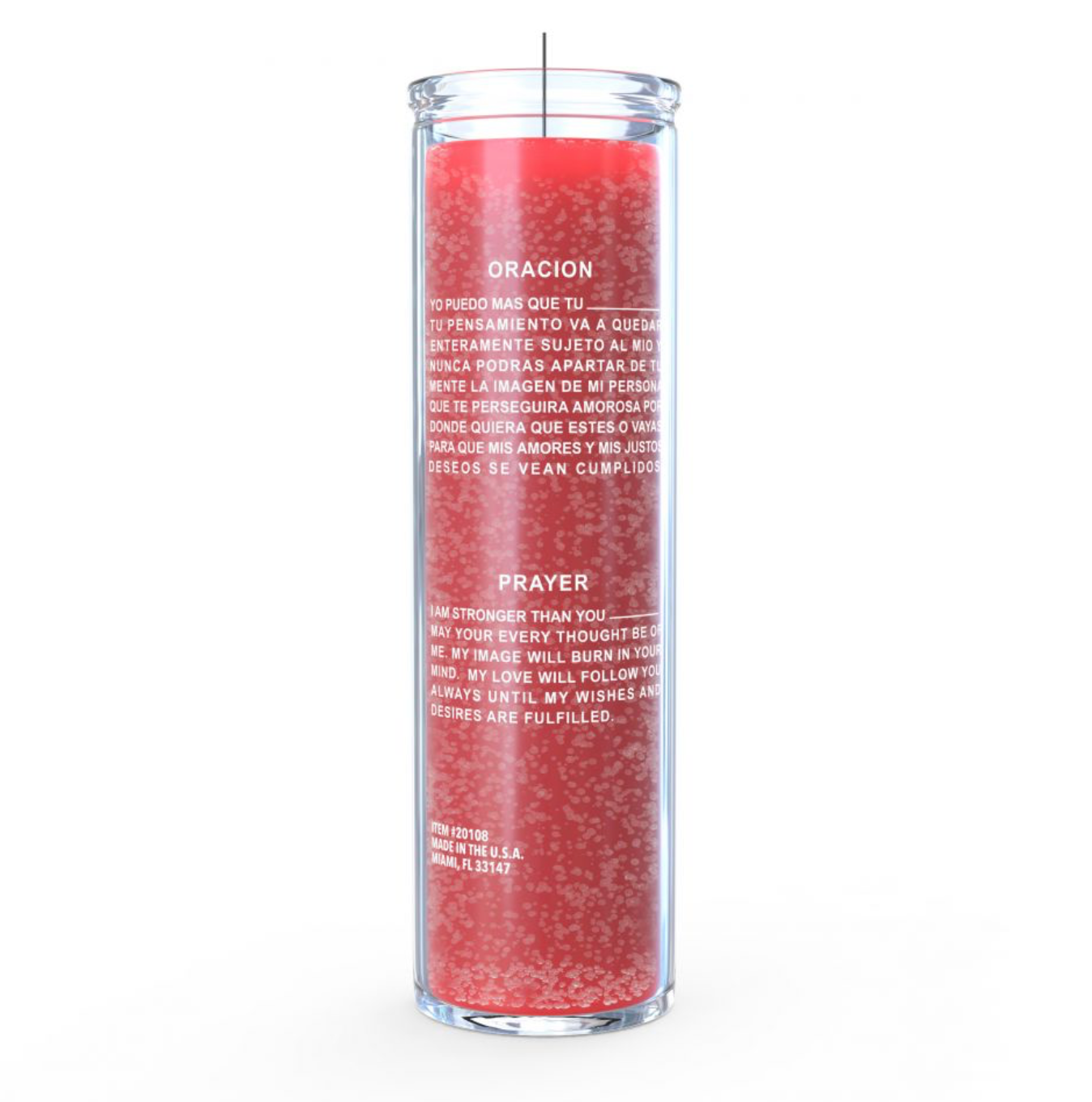 I Can Overpower You/I Am Stronger Than You 7 Day Candle, Red