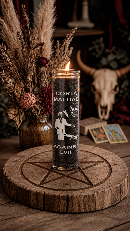 Against Evil (Corta Maldad) 7 Day Candle, Black