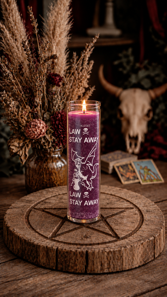 Law Stay Away 7 Day Candle, Purple