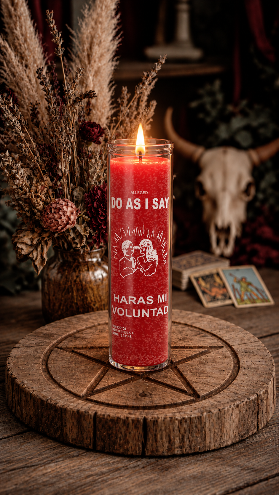 Do As I Say 7 Day Candle, Red