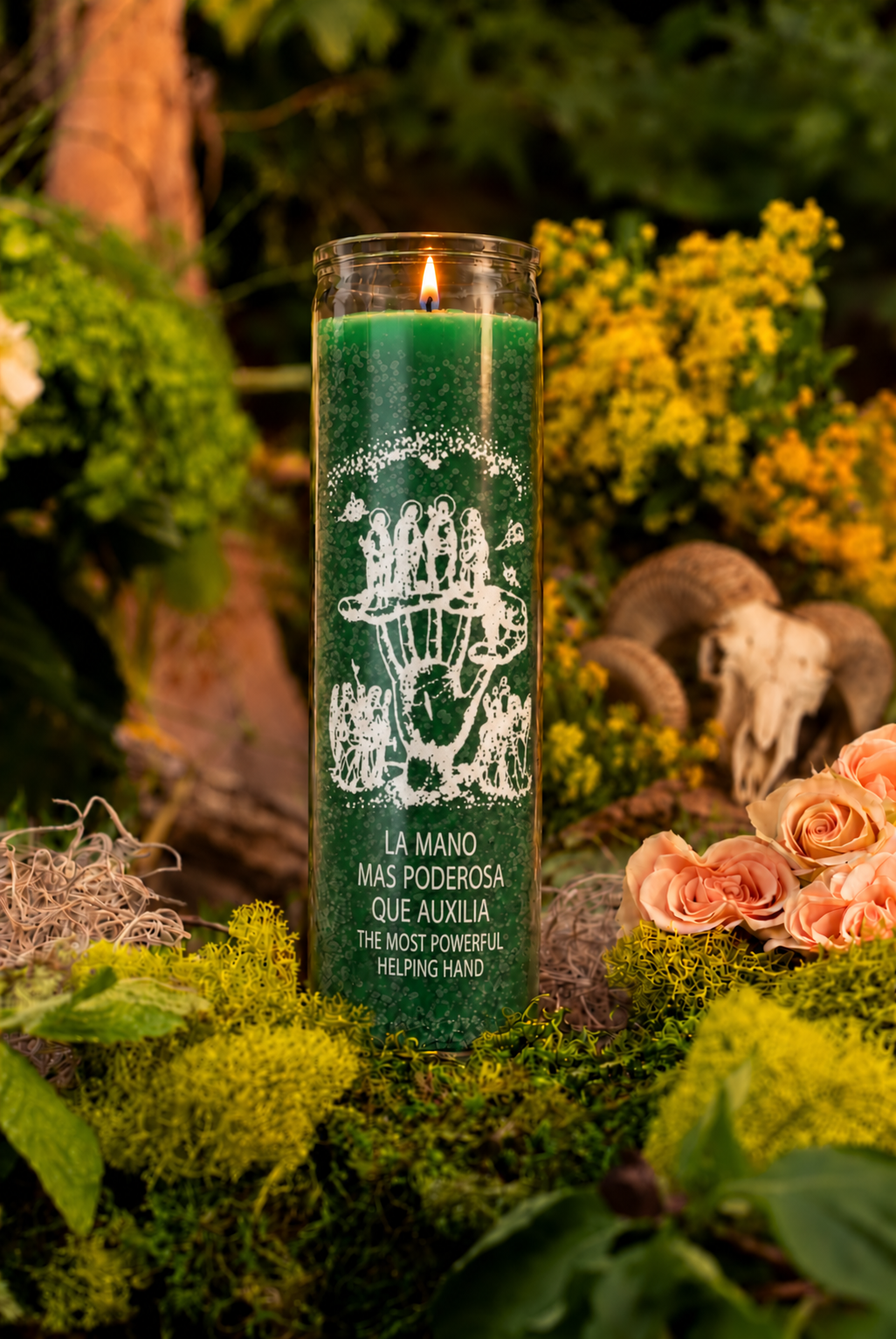 Helping Hand 7 Day Candle, Green