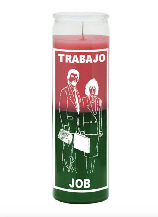 Job (Trabajo) 7 Day Candle, Pink/Green